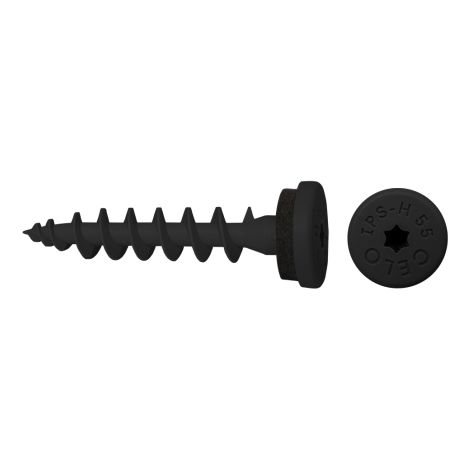 Vis cheville pour isolant IPS-H - Ø 3.5 x 55 mm - Noir traffic - Boite de 50 - CELO - 9455IPSH (1/3)