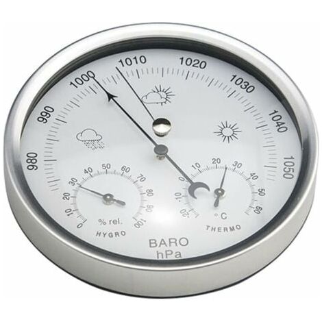 Station météo baromètre à cadran analogique avec thermomètre hygromètre mesures de pression atmosphérique simplicité et facile à lire-- (1/4)
