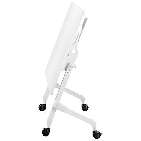 Table rabattable plateau hêtre L 120 x P 70 cm - Galice Plus - piétement blanc - Maxiburo (1/5)