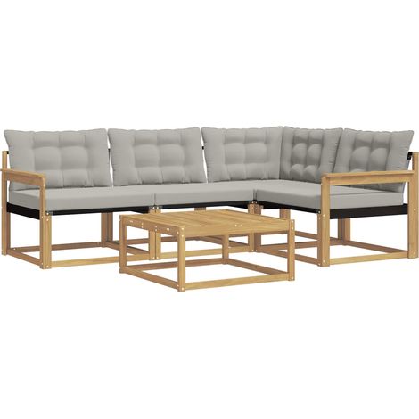Outdoor Sofa Set 5 pcs White and Light Grey 79 x 79 x 37 cm vidaXL