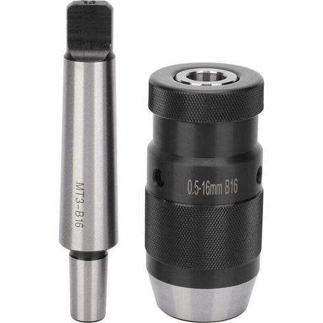 Mandrin sans clé pour perceuse à colonne – MT3-B16, serrage rapide, plage 0,5–16 mm, cône Morse adapté tours et fraiseuses