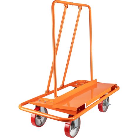 Wiltec Chariot porte plaques sur 4 roues – capacité max. 1500 kg – Transport de Cloisons sèches, de Panneaux de Bois, de Placoplâtre – en Acier – Version étroite passe partout – Plaquisterie