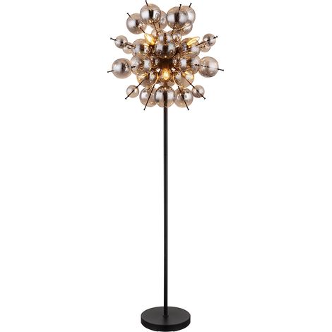 Globo - stehlampe - Udo - schwarz - metall rauchglas - Ø 55cm - (1/5)