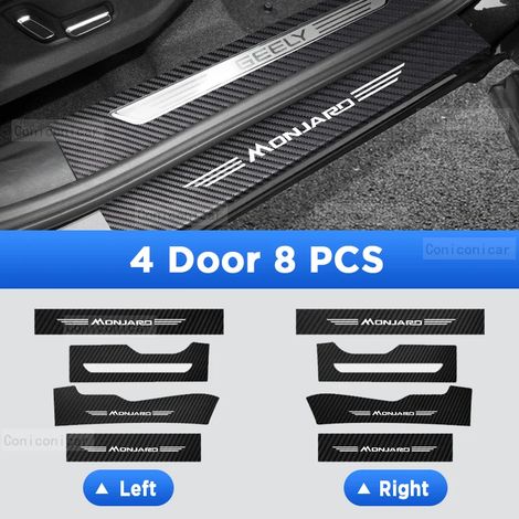 (8 pièces) Seuils de porte de voiture,protections de seuil,autocollants imitation fibre de carbone pour GEELY MONJARO 2023 2024 (1/3)