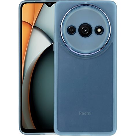 Custodia in silicone per Xiaomi Redmi A3, con protezione per la fotocamera, trasparente/blu (1/3)