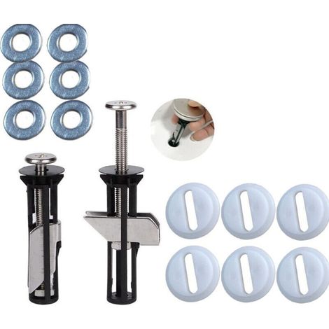 Viti di fissaggio per sedile WC – Set di 2 bulloni in acciaio inox 304 con 4 rondelle, universali e sostituibili