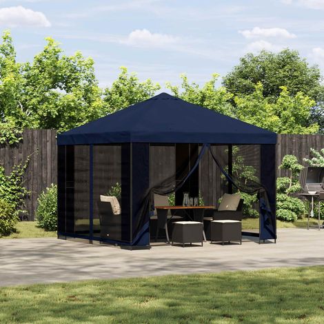Cenador 3 x 3 m Azul Poliéster y Acero 190 gsm