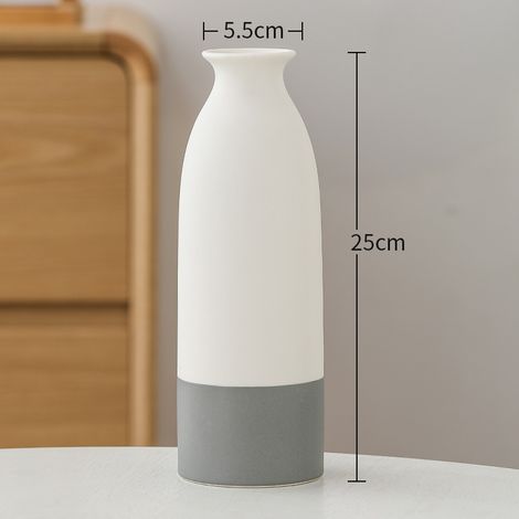 Vases blancs pour la décoration, vases en céramique blanc-gris, vase à , style libre simple à la mode, surface dépolie (1/5)