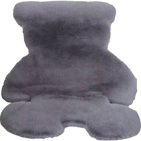 Tapis de chambre mignon en forme d'ours, doux et duveteux, pour enfants et adolescentes, gris, 45 x 60 cm (1/5)