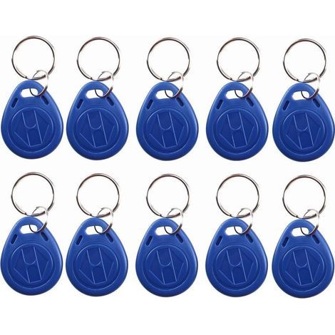 125 kHz T5577 / EM4305 Beschreibbare RFID NFC-Schlüsselanhänger, Token, Proximity-ID, Zutrittskontroll-Schlüsselkarten für Sicherheitszugangssysteme, Blau (10) (1/5)