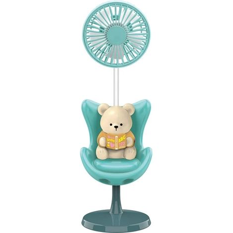 Ventilateur de bureau/canapé ours bleu (Blue Bear) créatif, trois vitesses, mini ventilateur panda, rechargeable par USB (1/5)