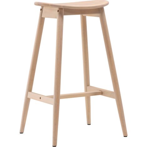 Tabouret de Bar en Bois "Orust" 76cm Naturel (1/5)