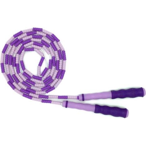 Purple Amble Jump Rope in Soft Beaded Segments - Adjustable - 9 Feet (1/5)