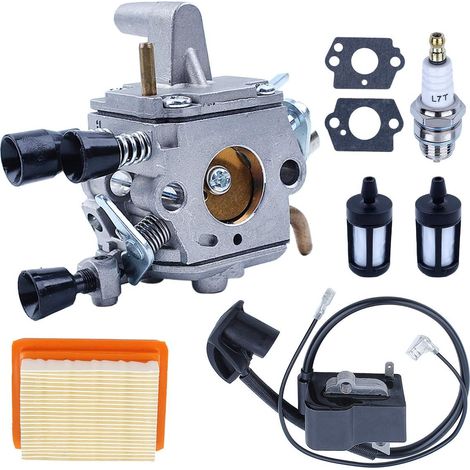 Bobine d’allumage de carburateur Adefol pour débroussailleuse Stihl FS200 FS200R FS250 FS250R FS120 FS120R FS300 FS350, pièces de remplacement 41341200603 41344001301 avec filtre à air, filtre à carbu (1/5)