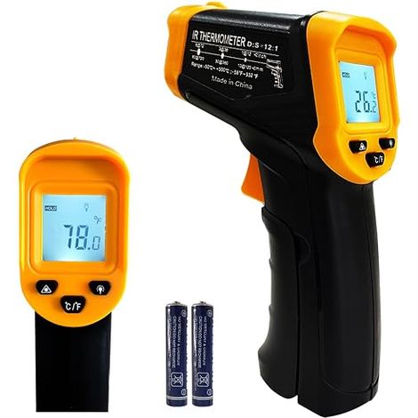 Pistolet Thermomètre Infrarouge Numérique pour Cuisine, BBQ et Four à Pizza, avec Rétroéclairage, Plage -50°C à 500°C, Pistolet Laser Sans Contact (Non pour Usage Humain) (1/4)