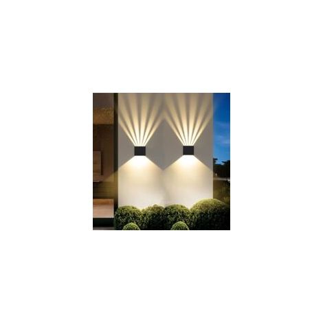 Applique murale LED moderne en aluminium (lot de 2), blanc chaud 3000K, étanche IP65, idéale pour une chambre, un couloir ou un salon. (1/5)