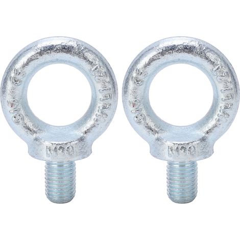 2x Boulon de levage œil M20 en acier carbone galvanisé, écrou à œil fileté profond pour manutention, visserie industrielle (1/5)