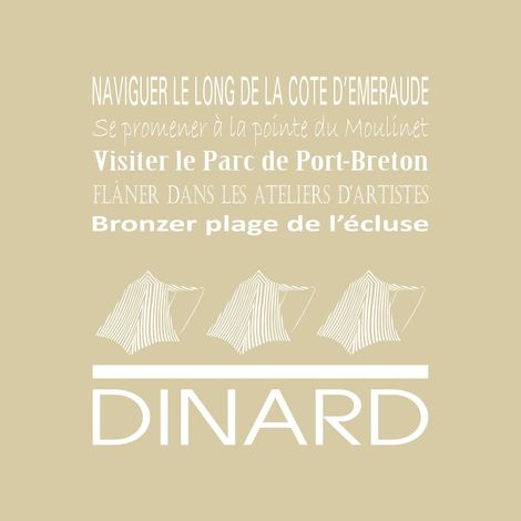 Tableau sur toile Dinard beige 30x30 cm - Impression sur Toile Murale Décorative - Image imprimée en HD sur Toile - Toile sur Châssis en Bois FSC - Fabriqué en France