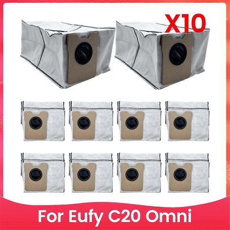 Packung mit 10 großen Staubbeuteln (3 l) für den Eufy C20 Omni Saugroboter. – AquaForge (1/5)