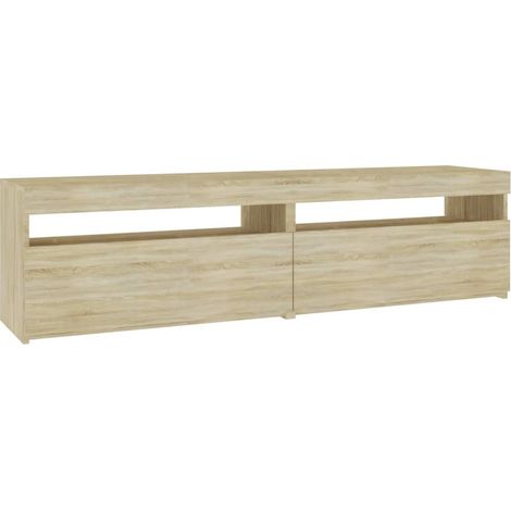 TV-Schränke 2 Stk. mit LED-Leuchten Sonoma-Eiche 75x35x40 cm vidaXL