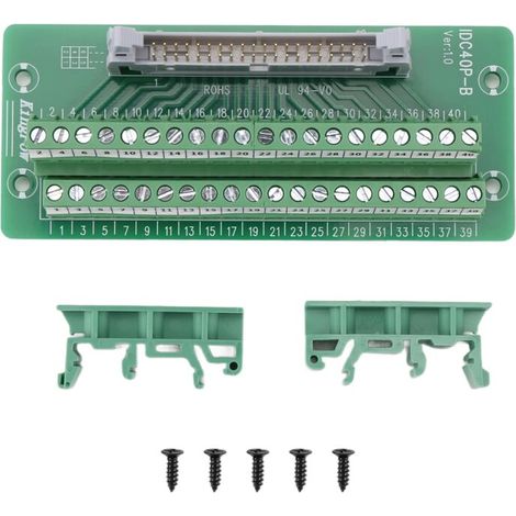IDC40P 40Pin Connector Strip with Bracket, for PLC, DIN Rail Mount (1/4)
