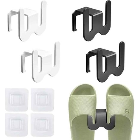 Lot de 4 porte-chaussures muraux, étagère à chaussures, étagère à chaussures, étagère à chaussures à suspendre, Étiquette (1/5)