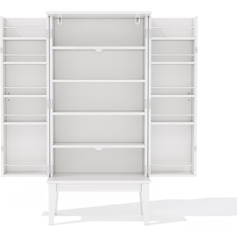 Buffet de rangement vintage 120 x 59 x 30 cm en MDF avec 2 portes et étagères intégré (1/5)