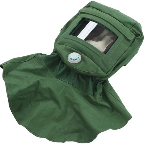 Cagoule de sablage avec visière de protection faciale, ventilation, anti-poussière, coupe-vent, en toile châle, résistante aux rayures et à la chaleur, protège-nuque. (1/5)