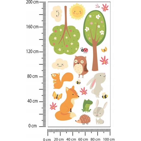 Adesivi per bambini Alberi e Animali 100x200cm (1/2)
