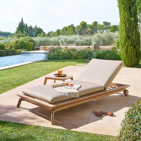 Lit de piscine en aluminium et acier avec roues MANISSA