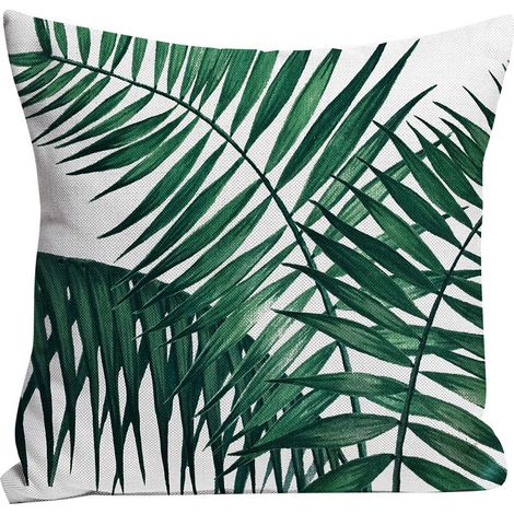 Funda de almohada, lino, estampado de bosque tropical, decoración del hogar, sala de estar, dormitorio, oficina, coche (1/5)