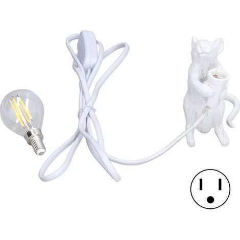 Lampe Animal éclairage doux opération Simple Image réaliste lampe de souris en résine moderne pour la maison café bureau chambre DecorWhite US (1/5)