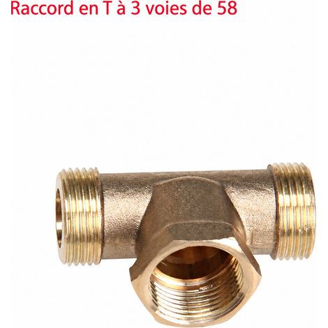 Raccord en T en Laiton pour Nettoyeur Haute Pression Pompe 55/58/4060 Calibre 22 mm 6 × 3 × 4,5 cm 1 kg – Livraison gratuite