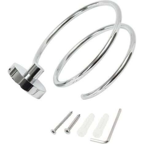 1 supporto da parete per asciugacapelli, in acciaio inox 304, accessori per il bagno.
