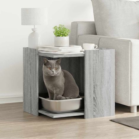Katzenklo Grau Sonoma 53x53x51 cm Holzwerkstoff (1/5)