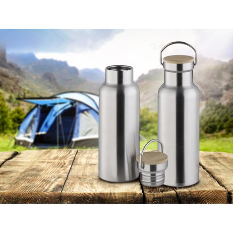 2-er Set Trinkflaschen Edelstahl, Thermosflaschen 500ml mit Schraubverschluss (1/5)