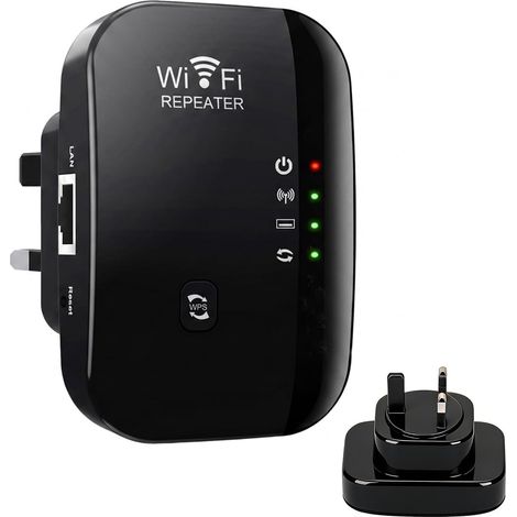 Amplificateur d'extension WiFi, répéteur Internet sans fil 300 Mbps avec port Ethernet, configuration en 1 touche, prise britannique (1/5)
