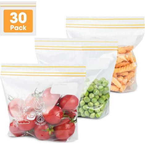 Lot de 30 sachets hermétiques pour conservation des aliments et congélation, Sacs à sandwich réutilisables (petite taille)-Fei Yu (1/5)