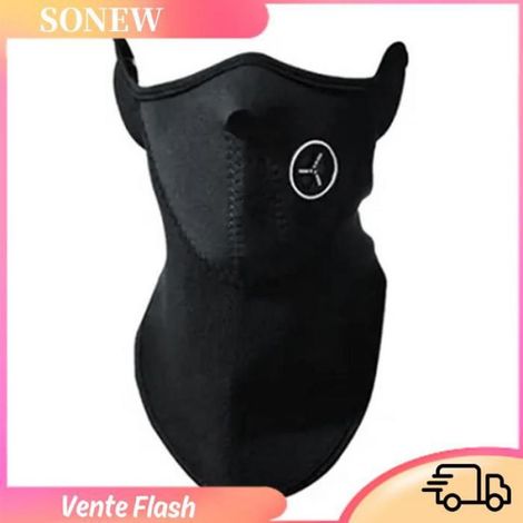 Sonew Couverture de visage Couvre-visage respirant confortable couvre-chef écharpe de solaire pour sport parapente Noir (1/5)