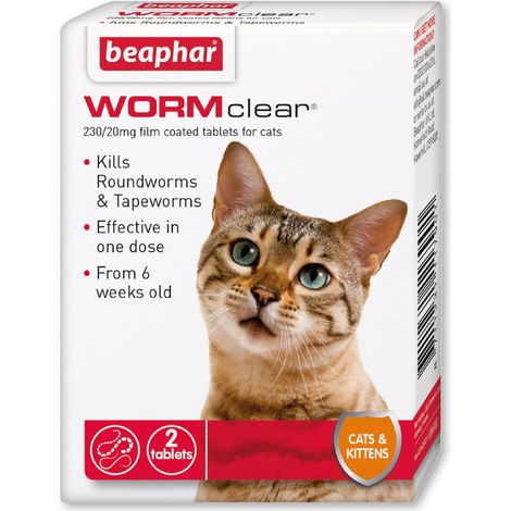 Beaphar WORMclear Cat for Cats up to 6kg (2Tabs) - 219141 (1/5)