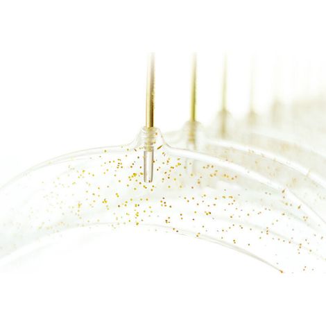 10 glitzernde, transparente Kleiderbügel aus Kunststoff, 40 cm, nahtloses Kristall-Design für Kleiderschrank und Garderobe, Goldglitzer-Effekt