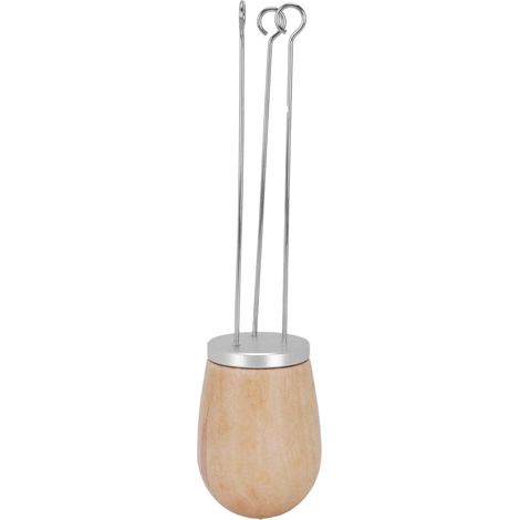 Porte-poudre à café en bois type aiguille, cuillère mélangeuse avec manche pour remuer le café, argent (1/5)