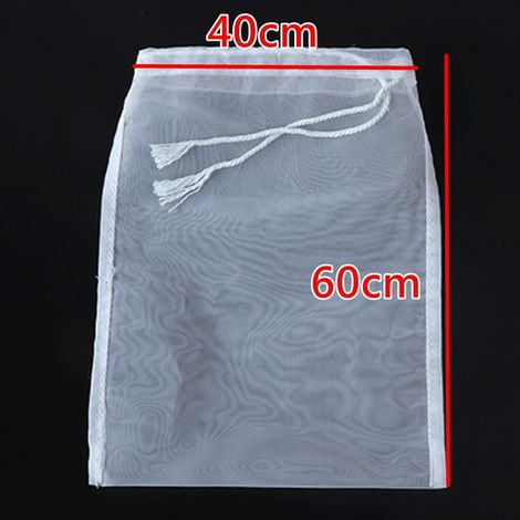 (40 x 60 cm - 100 mailles, 150 microns) Sac filtre pour lait de soja, vin, lait de noix, thé, café, huile, yaourt - Filet de filtration en nylon réutilisable pour la cuisine et les aliments (1/5)