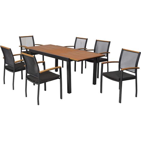 Itanos Set 13tlg Alu/Kunsts. Ausziehtisch 150 (200) x 90 cm