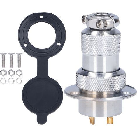Connecteur fiche aviateur ronde 15 pièces, prise à bride métallique, adaptateur fil 15A 250V 25mm BEM25‑2Y (2 broches) (1/5)