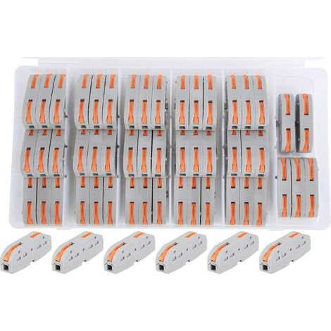 Connecteur Rapide A Ressort - 1 Voie 2 Ports - Pour Câblage Électrique Domestique - 50 Pièces