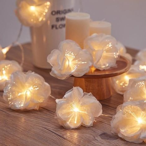 2m 10leds - USB blanche guirlande lumineuse LED orchidée, éclairage Floral de vacances, Vase de fleurs, décor (1/3)