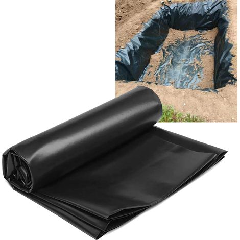 Bache d'étanchéité PE Noir Durable pour Bassin à Poissons, Cascade et Fontaine de Jardin (1/5)