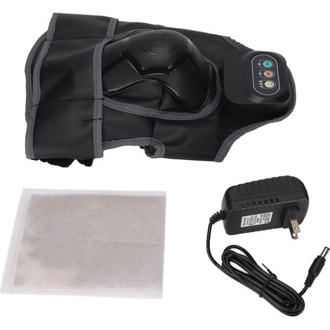 Appareil de massage genou électrique, compresse chaude 3 niveaux de température, soulagement douleur articulaire, bande vibrante genouillère enveloppante 110-240V (1/5)