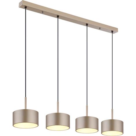 Pendelleuchte Hängeleuchte Deckenleuchte Metall LED champagnerfarben H 150 cm